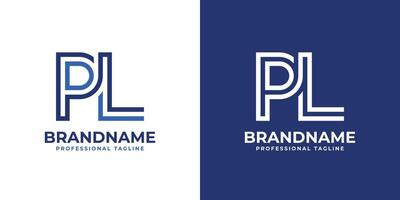 Letters PL Line Monogram Logo, suitable for business with PL or LP initials vector