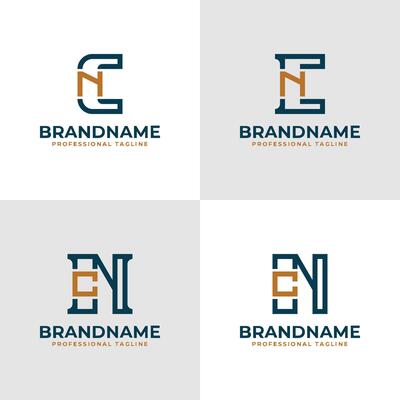 Elegant Letters CN and NC Monogram Logo, suitable for business with CN or NC initials
