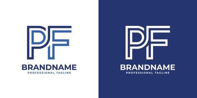 Letters PF Line Monogram Logo, suitable for business with PF or FP initials vector