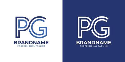 Letters PG Line Monogram Logo, suitable for business with PG or GP initials vector