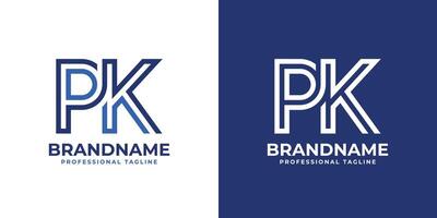 Letters PK Line Monogram Logo, suitable for business with PK or KP initials vector