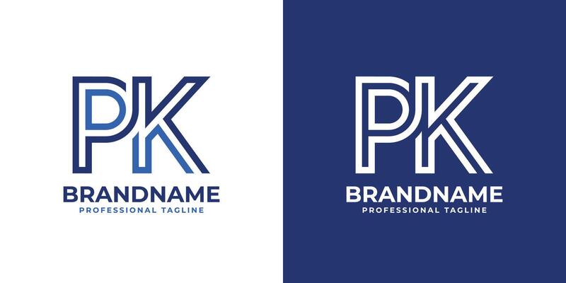 Letters PK Line Monogram Logo, suitable for business with PK or KP initials