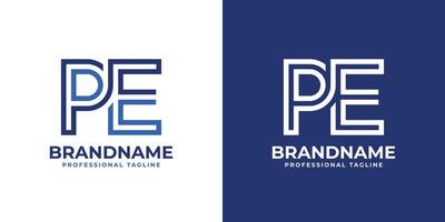 Letters PE Line Monogram Logo, suitable for business with PE or EP initials vector