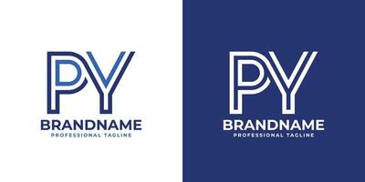 Letters PY Line Monogram Logo, suitable for business with PY or YP initials vector