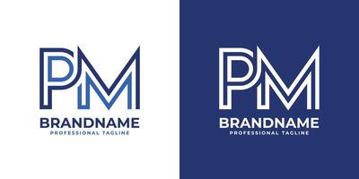 Letters PM Line Monogram Logo, suitable for business with PM or MP initials vector
