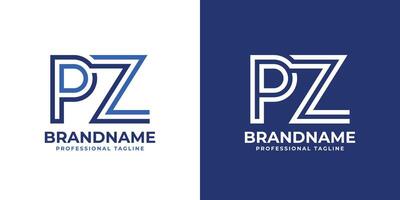 Letters PZ Line Monogram Logo, suitable for business with PZ or ZP initials vector