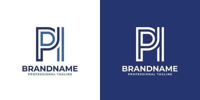 Letters PI Line Monogram Logo, suitable for business with PI or IP initials vector