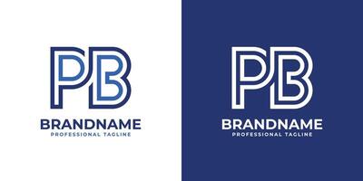 Letters PB Line Monogram Logo, suitable for business with PB or BP initials vector