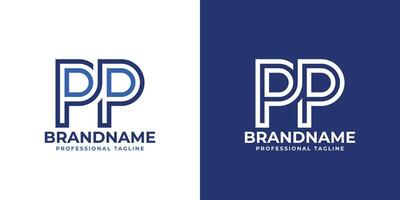 Letters PP Line Monogram Logo, suitable for business with PP initials vector