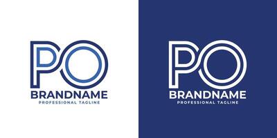 Letters PO Line Monogram Logo, suitable for business with PO or OP initials vector