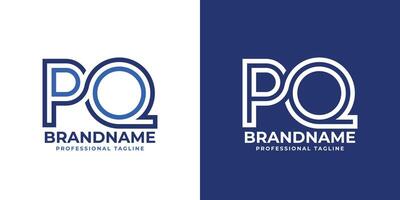 Letters PQ Line Monogram Logo, suitable for business with PQ or QP initials vector