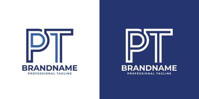 Letters PT Line Monogram Logo, suitable for business with PT or TP initials vector