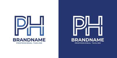 Letters PH Line Monogram Logo, suitable for business with PH or HP initials vector