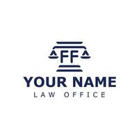 letras ff legal logo, adecuado para abogado, legal, o justicia con ff iniciales vector