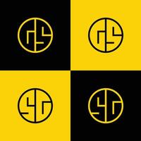 Simple GS and SG Letters Circle Logo Set, suitable for business with GS and SG initials vector