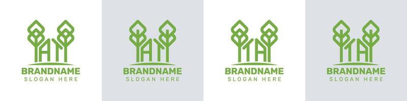 Letters AT and TA Greenhouse Logo, for business related to plant with AT or TA initials vector
