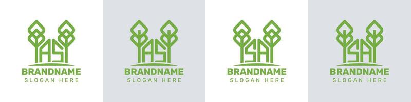 Letters AS and SA Greenhouse Logo, for business related to plant with AS or SA initials vector