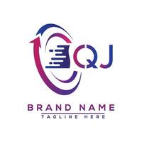 QJ letter logo design. Vector logo design for business.