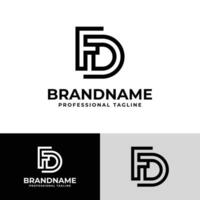 Modern Initials FD Logo, suitable for business with FD or DF initials vector