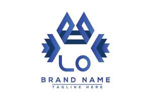 Letter LO Blue logo design. Vector logo design for business.