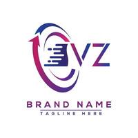 VZ letter logo design. Vector logo design for business.