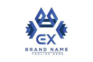 Blue EX letter logo design. Vector logo design for business.