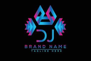 DJ letter logo design. Vector logo design for business.