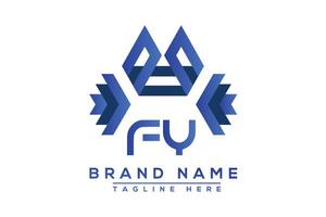 Blue FY letter logo design. Vector logo design for business.