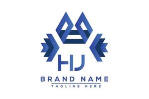 Blue HJ letter logo design. Vector logo design for business.