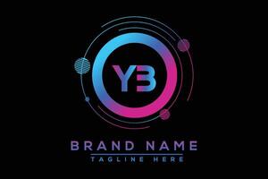 Blue YB letter logo design. Vector logo design for business.