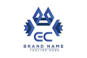 Blue EC letter logo design. Vector logo design for business.