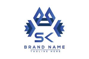 letra sk azul logo diseño. vector logo diseño para negocio.
