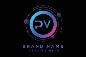PV letter logo design. Vector logo design for business.