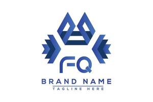 Blue FQ letter logo design. Vector logo design for business.