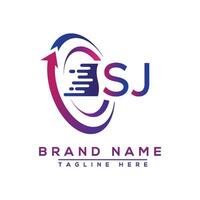 SJ letter logo design. Vector logo design for business.
