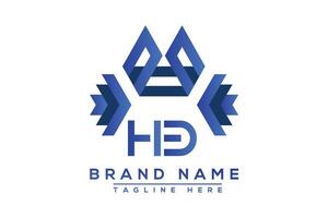 Blue HB letter logo design. Vector logo design for business.