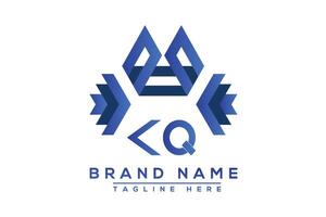 Letter KQ Blue logo design. Vector logo design for business.