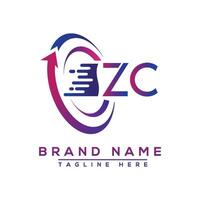 ZC letter logo design. Vector logo design for business.