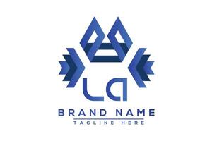 Letter LA Blue logo design. Vector logo design for business.