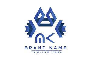 Letter MK Blue logo design. Vector logo design for business.