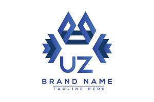 Letter UZ Blue logo design. Vector logo design for business.