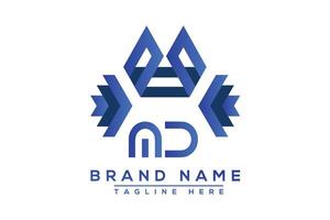 Letter MD Blue logo design. Vector logo design for business.