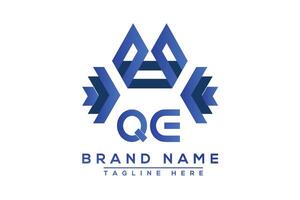 Letter QE Blue logo design. Vector logo design for business.