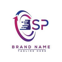 SP letter logo design. Vector logo design for business.