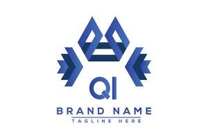 Letter QI Blue logo design. Vector logo design for business.