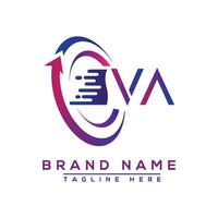 VA letter logo design. Vector logo design for business.