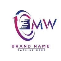 MW letter logo design. Vector logo design for business.