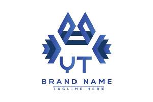 Letter YT Blue logo design. Vector logo design for business.