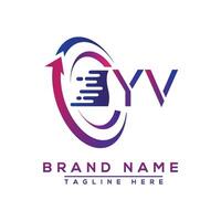 YV letter logo design. Vector logo design for business.