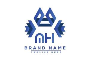 Letter MH Blue logo design. Vector logo design for business.